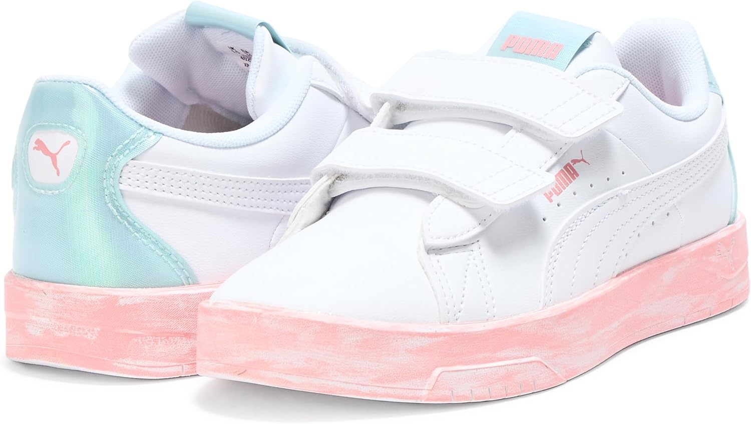 image:imagePUMA Kids Girls Jada Classic V Slip On Sneakers Shoes Casual WhiteWhitesea Glasspinkscape Ah25