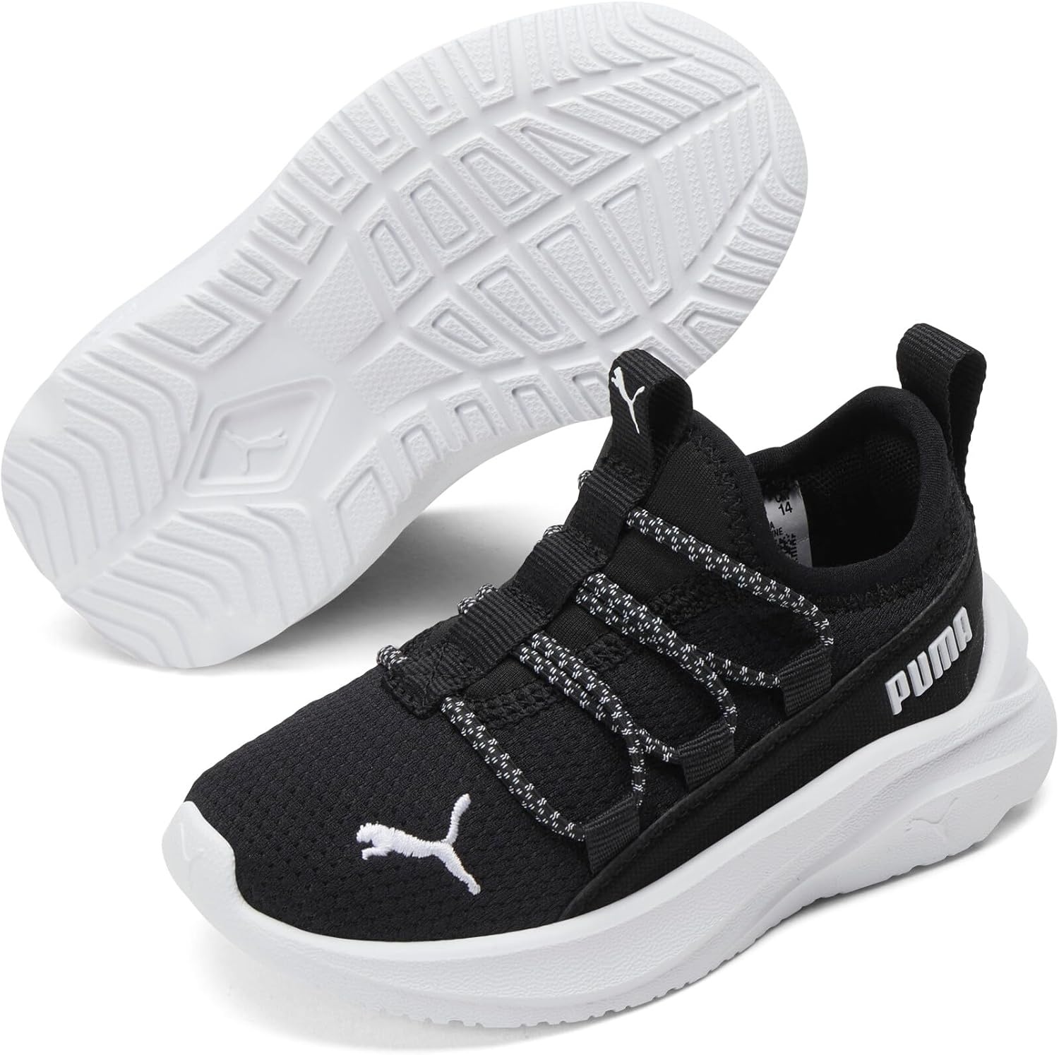 image:imagePUMA Kids Girls One4all Slip On Sneakers Shoes Casual PinkBlackWhite