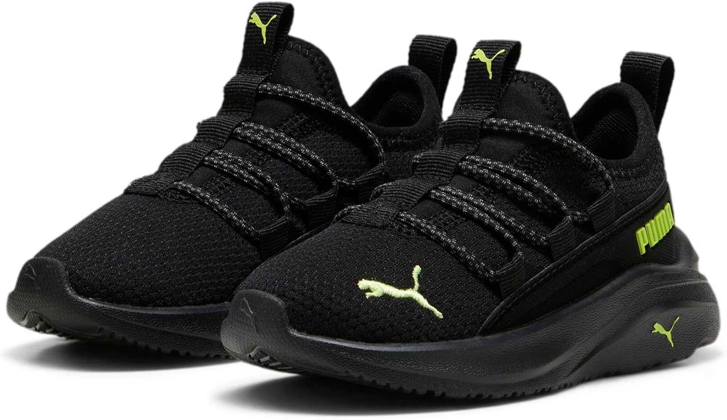 image:imagePUMA Kids Girls One4all Slip On Sneakers Shoes Casual PinkPuma Blacklime Powcool Dark Gray