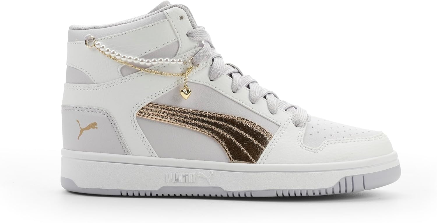 image:imagePUMA Kids Rebound Layup Mid Shoes Big KidLavendar Poppuma Goldpuma White