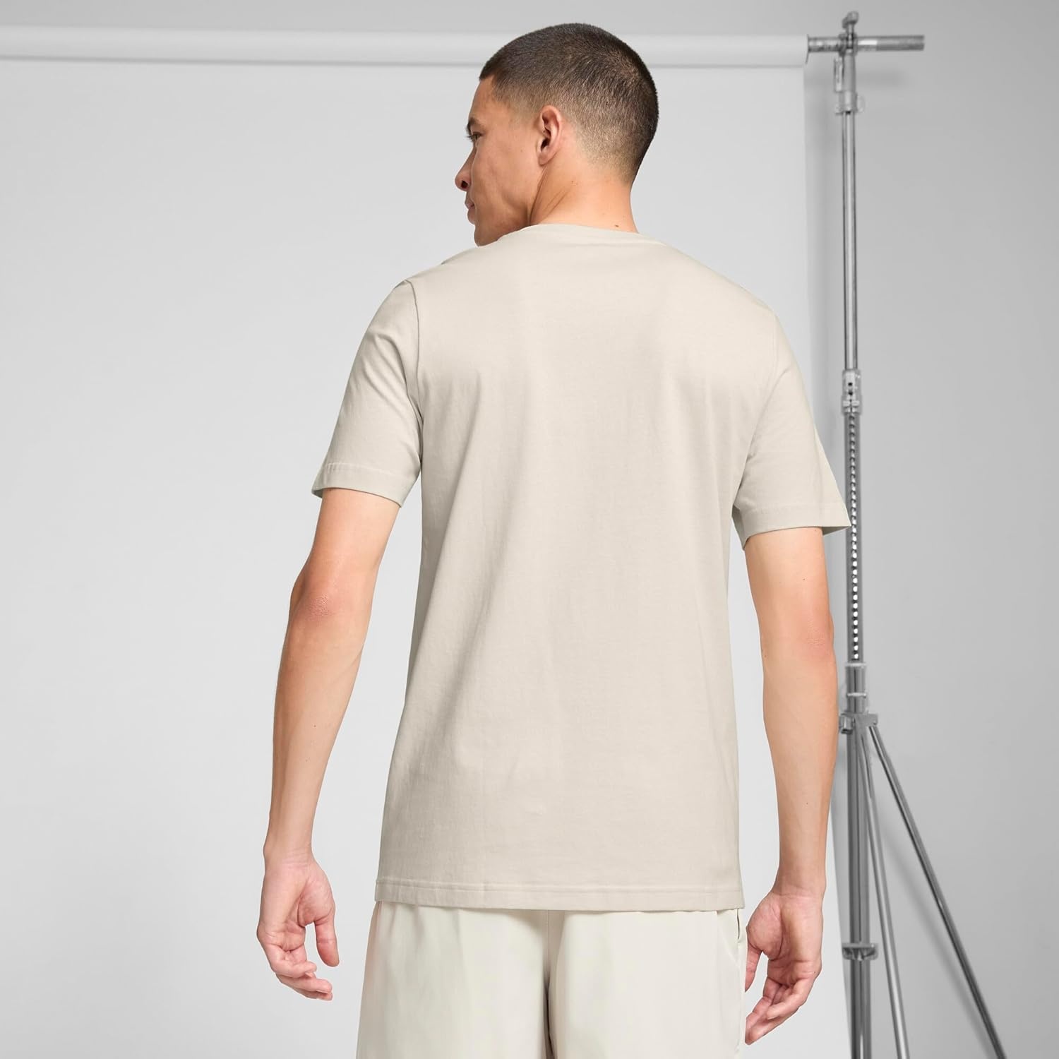 image:imagePUMA Mens Essentials Logo Crew Neck Short Sleeve Casual Tops CasualAlpine Snow Big Logo Ah25