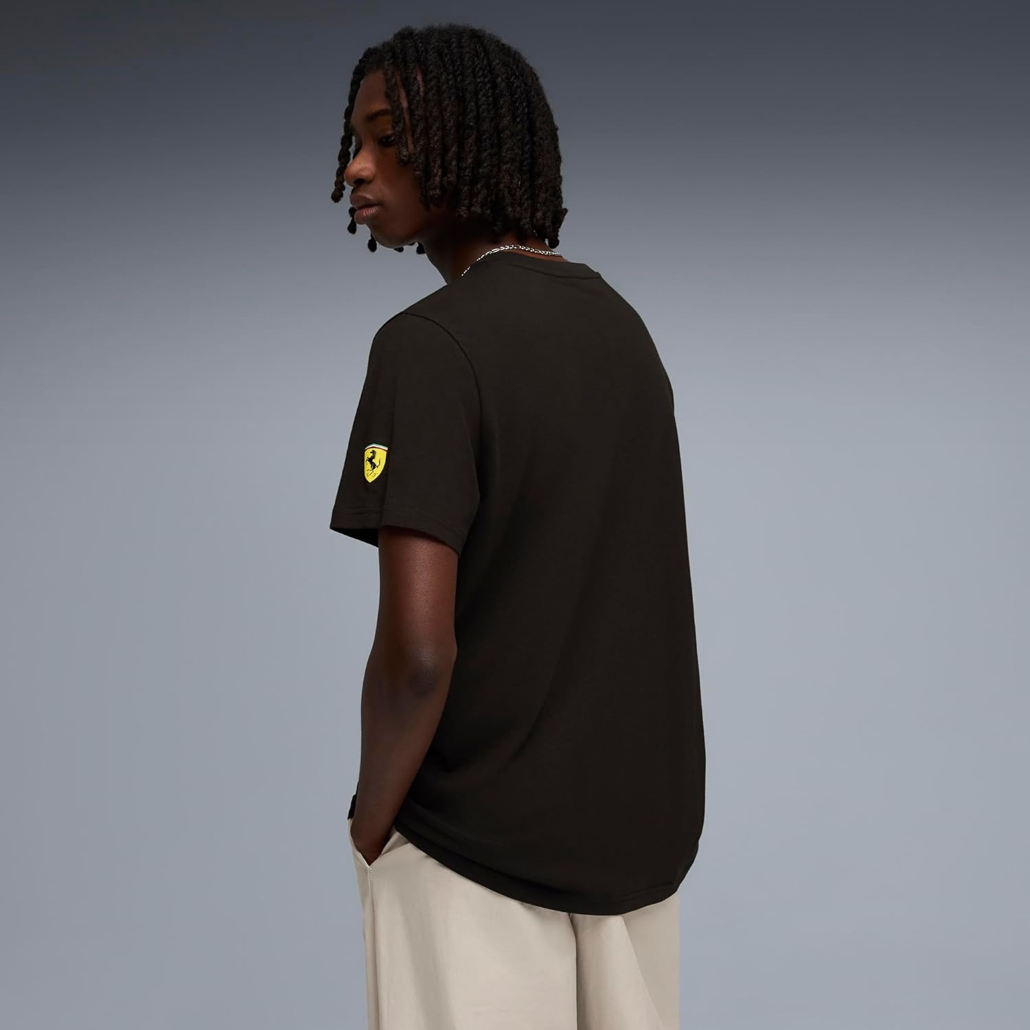 image:imagePUMA Mens Scuderia Ferrari Tonal Shield Graphic Crew Neck Short Sleeve Casual Tops Casual BlackBlack