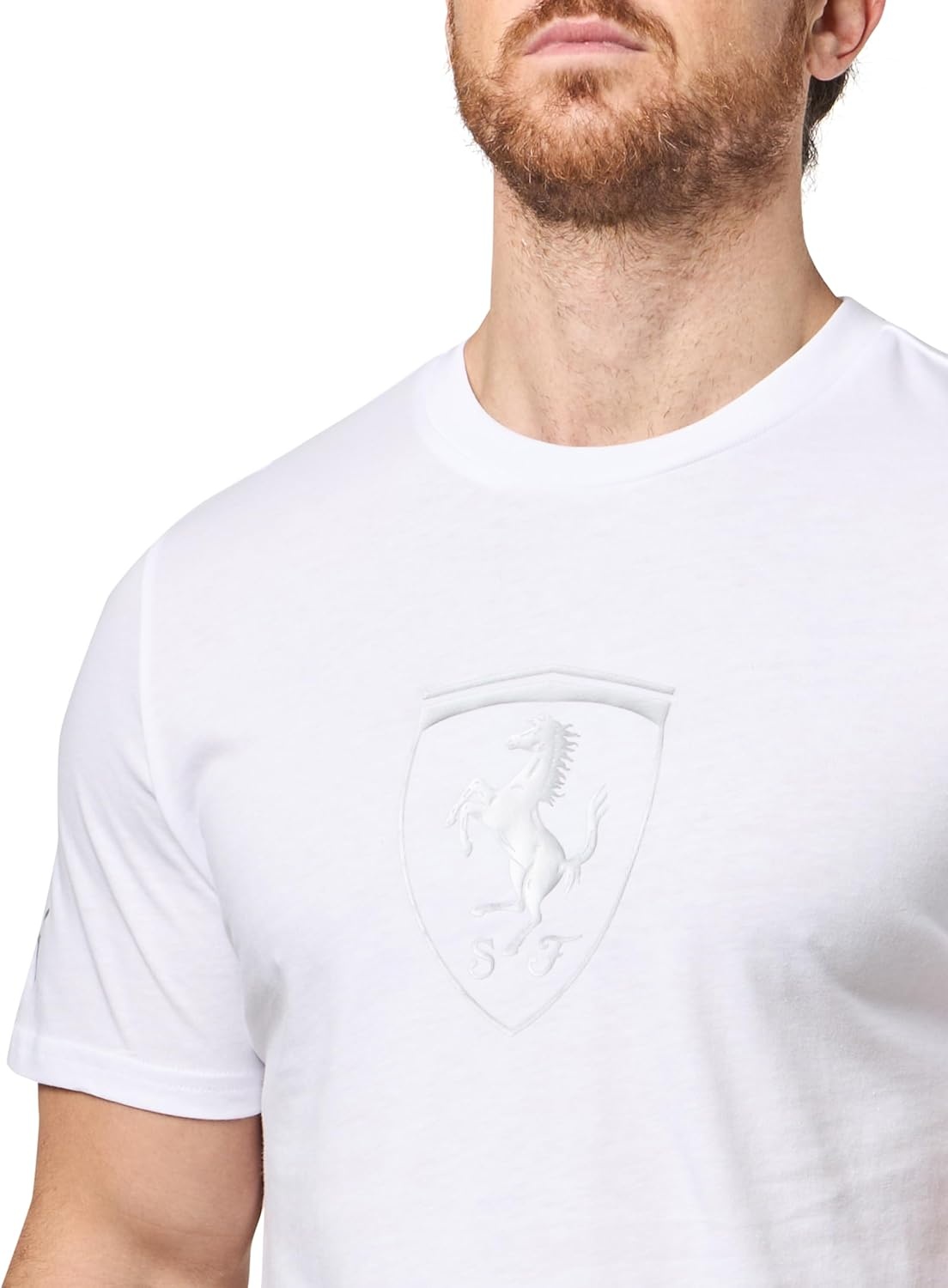 image:imagePUMA Mens Standard Scuderia Ferrari Formula 1 Graphic TShirt White Tonal Shield AH25