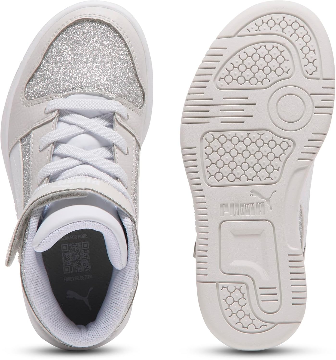 image:imagePUMA Toddler Boys Rebound Layup Lo Lace Up Sneakers Shoes Casual Blue WhiteFeather Graypuma Whitepuma Silver