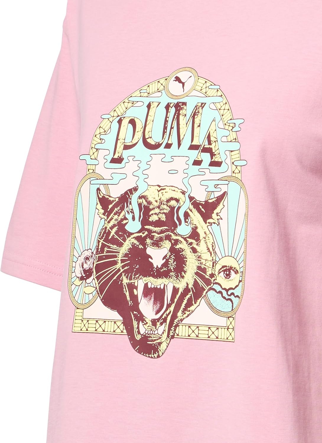 image:imagePUMA Womens Graphic Fest Relaxed Crew Neck Short Sleeve Casual Tops Casual BlackPink