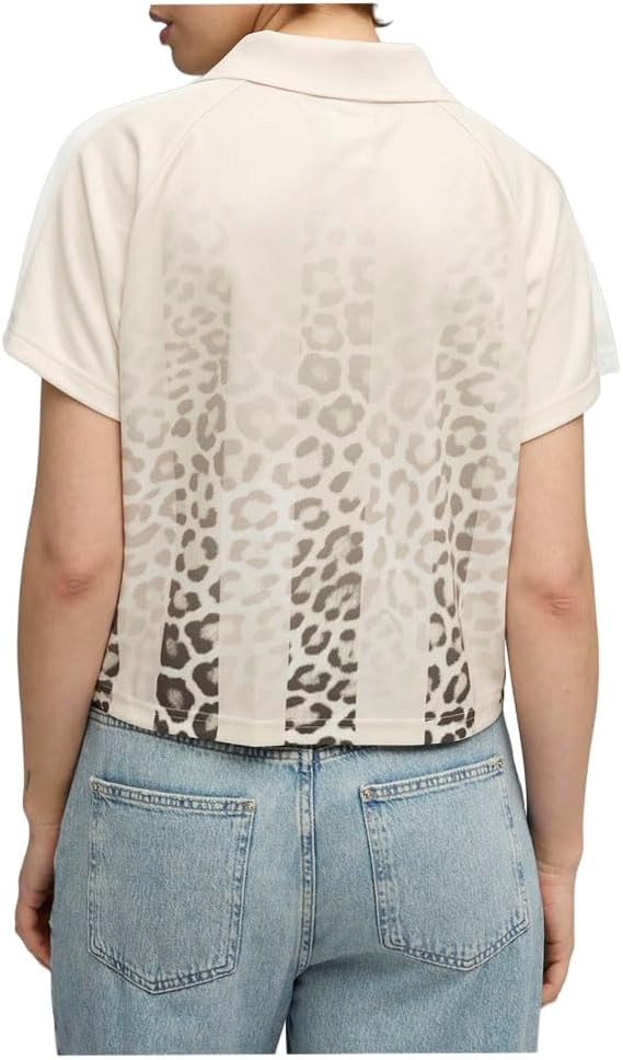 image:imagePUMA Womens T7 Leo Luxe Relaxed Collared Short Sleeve Jersey Casual BlackWhite