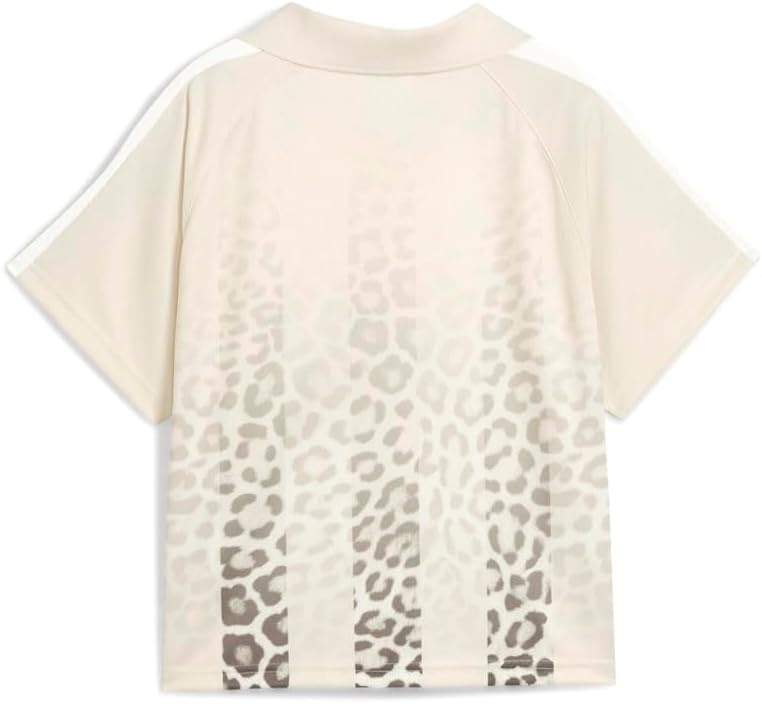 image:imagePUMA Womens T7 Leo Luxe Relaxed Collared Short Sleeve Jersey Casual BlackWhite