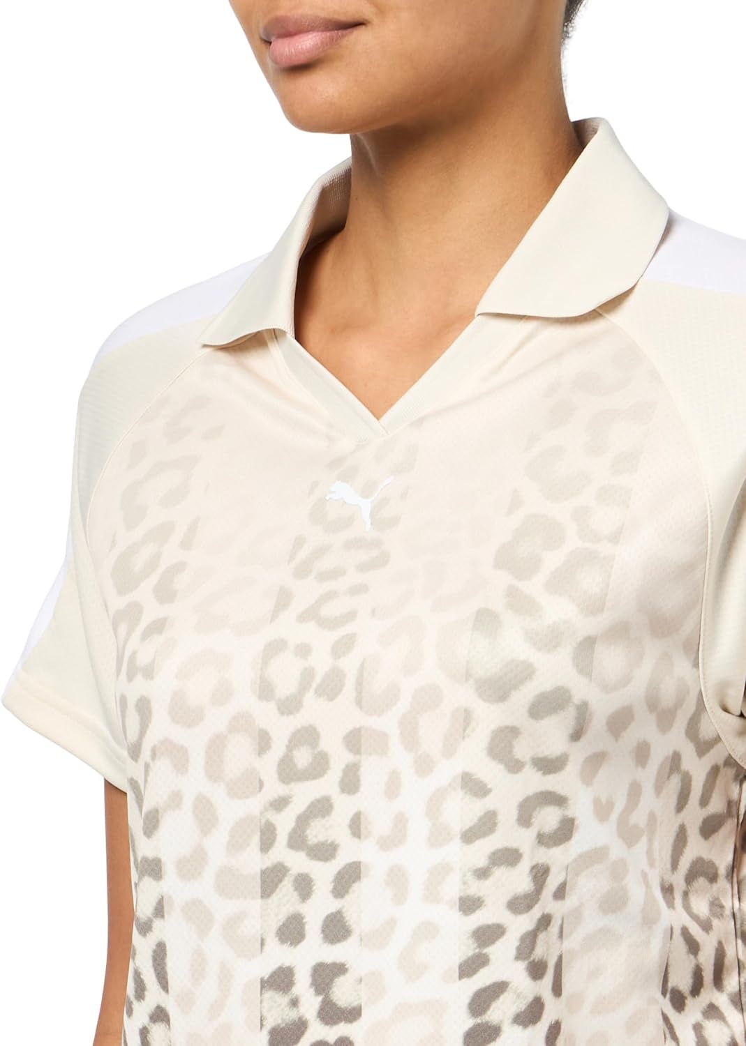 image:imagePUMA Womens T7 Leo Luxe Relaxed Collared Short Sleeve Jersey Casual BlackWhite