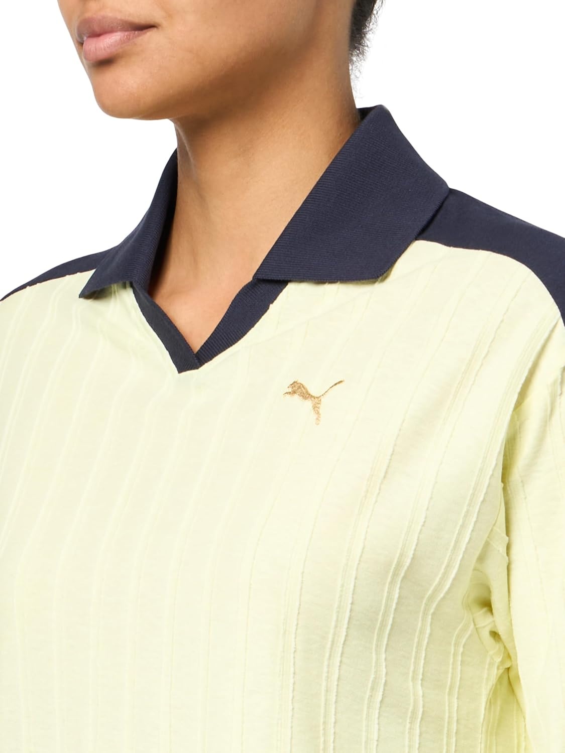 image:imagePUMA Womens T7 Relaxed Long Sleeve Shirt Casual Casual YellowGold Moon Ah25