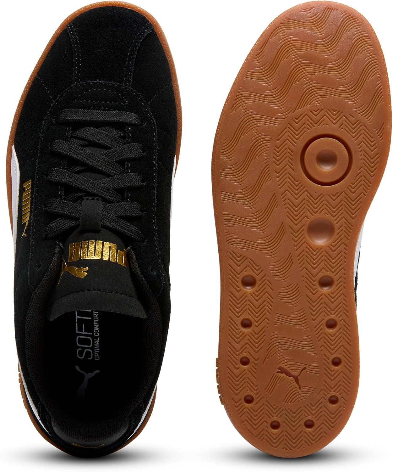 image:imagePuma Kids Club II Era ShoesBlackwhitegoldgum Ah25