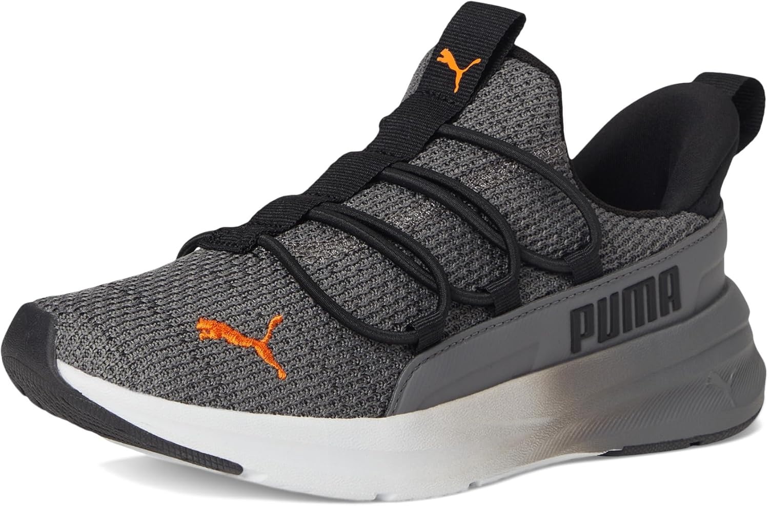 image:imagePuma UnisexChild Softride One4all Slipon Shoes Big KidBlackCool Dark Gray
