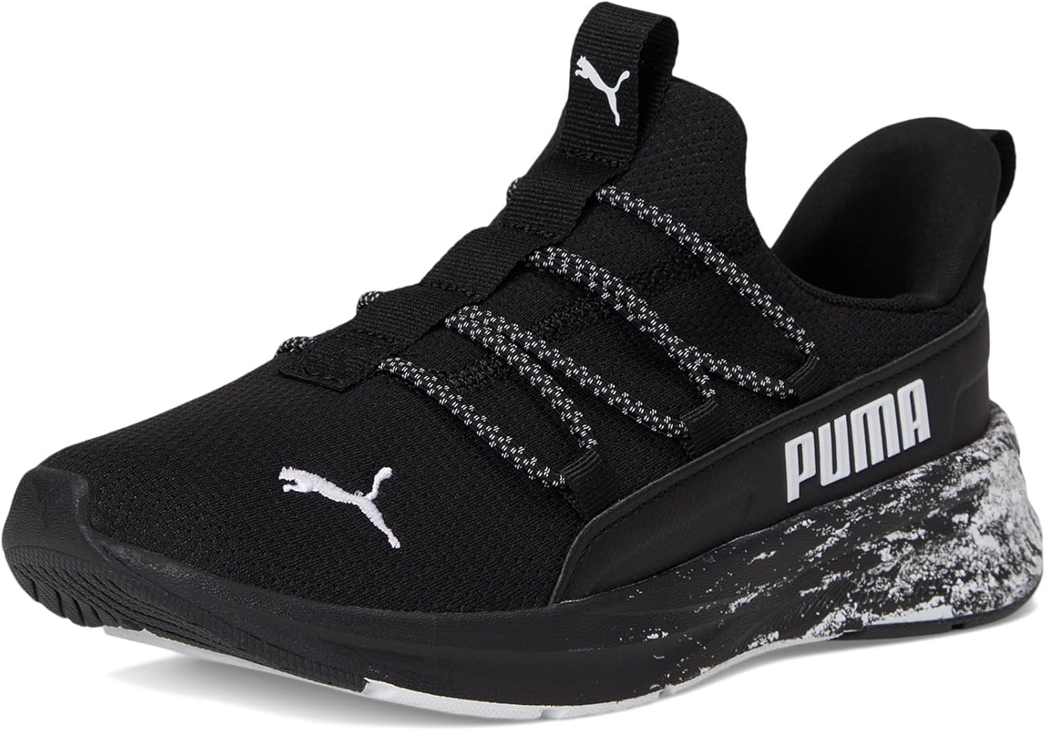 image:imagePuma UnisexChild Softride One4all Slipon Shoes Big KidBlackwhite Ah25