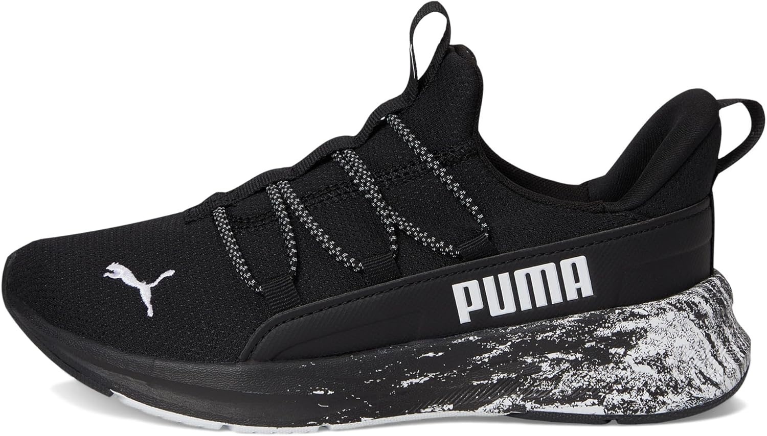 image:imagePuma UnisexChild Softride One4all Slipon Shoes Big KidBlackwhite Ah25