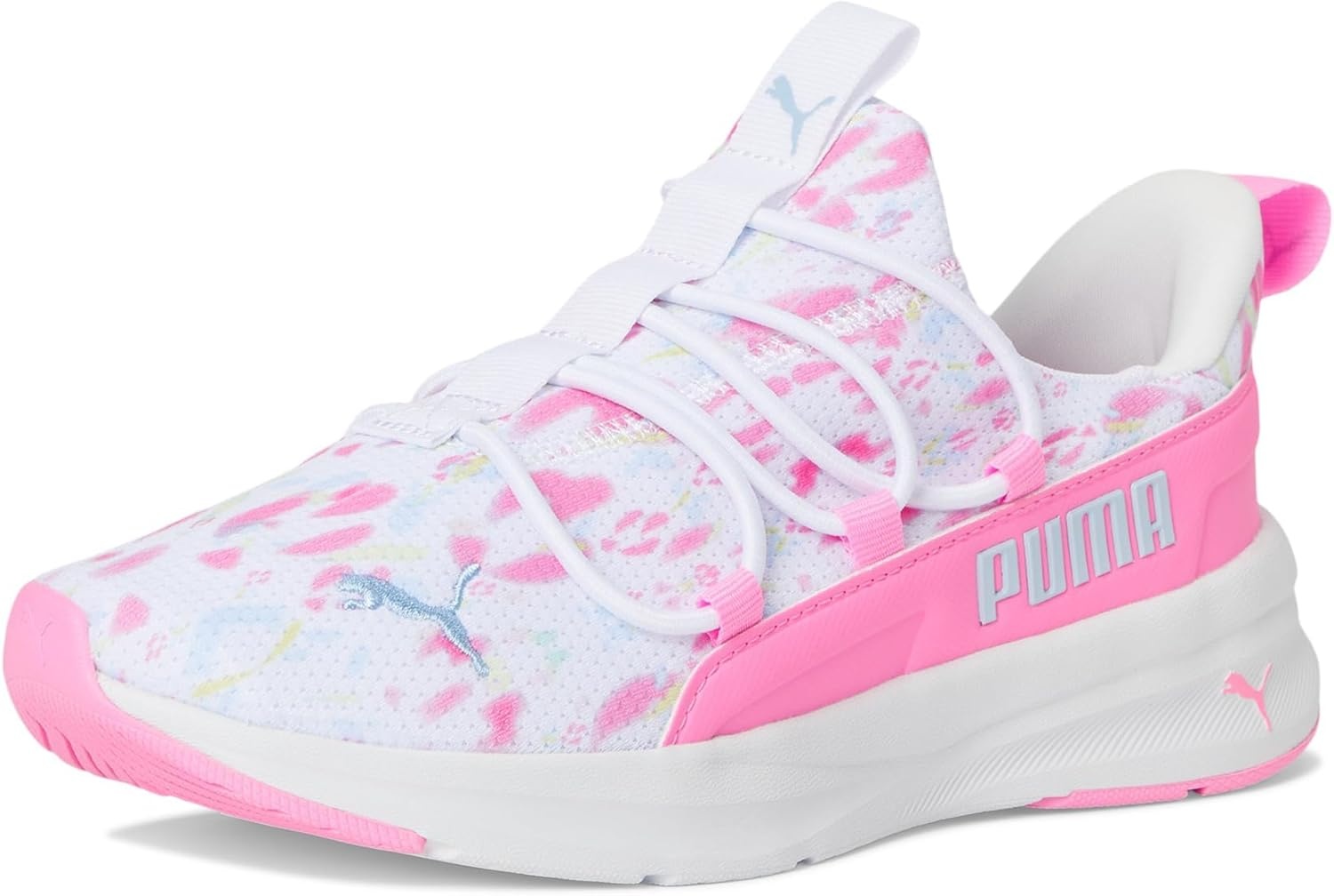image:imagePuma UnisexChild Softride One4all Slipon Shoes Big KidWhitepink Pixel Ss25