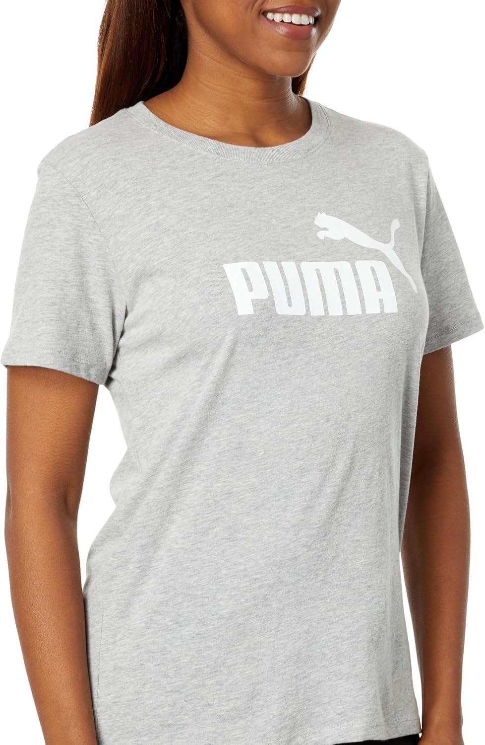 image:imagePuma Womens Essentials All Over Print TeeTShirtLight Gray Heather