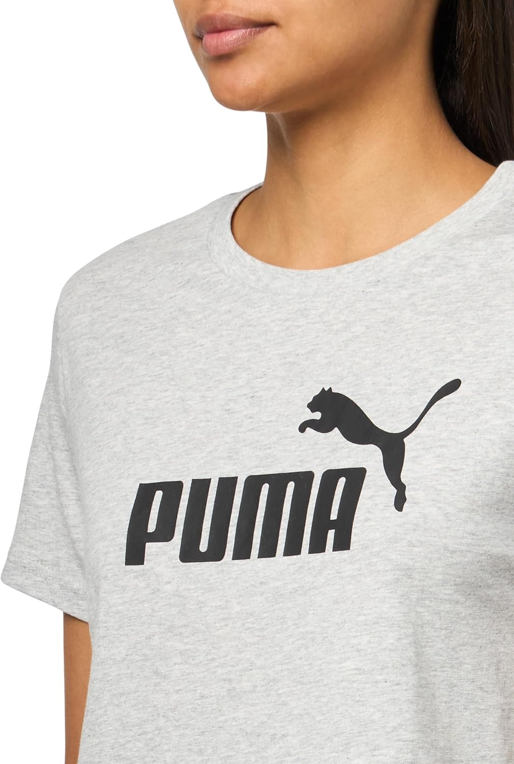 image:imagePuma Womens Essentials All Over Print TeeTShirtLight Gray Heather Ss25