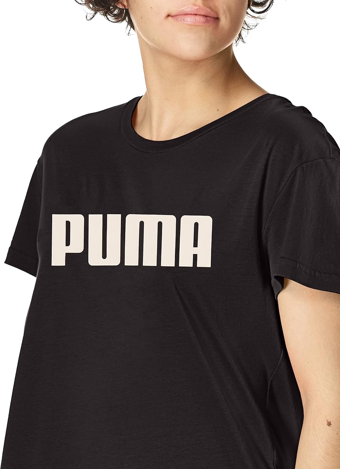 image:imagePuma Womens Essentials All Over Print TeeTShirtPuma Blackcloud Pink