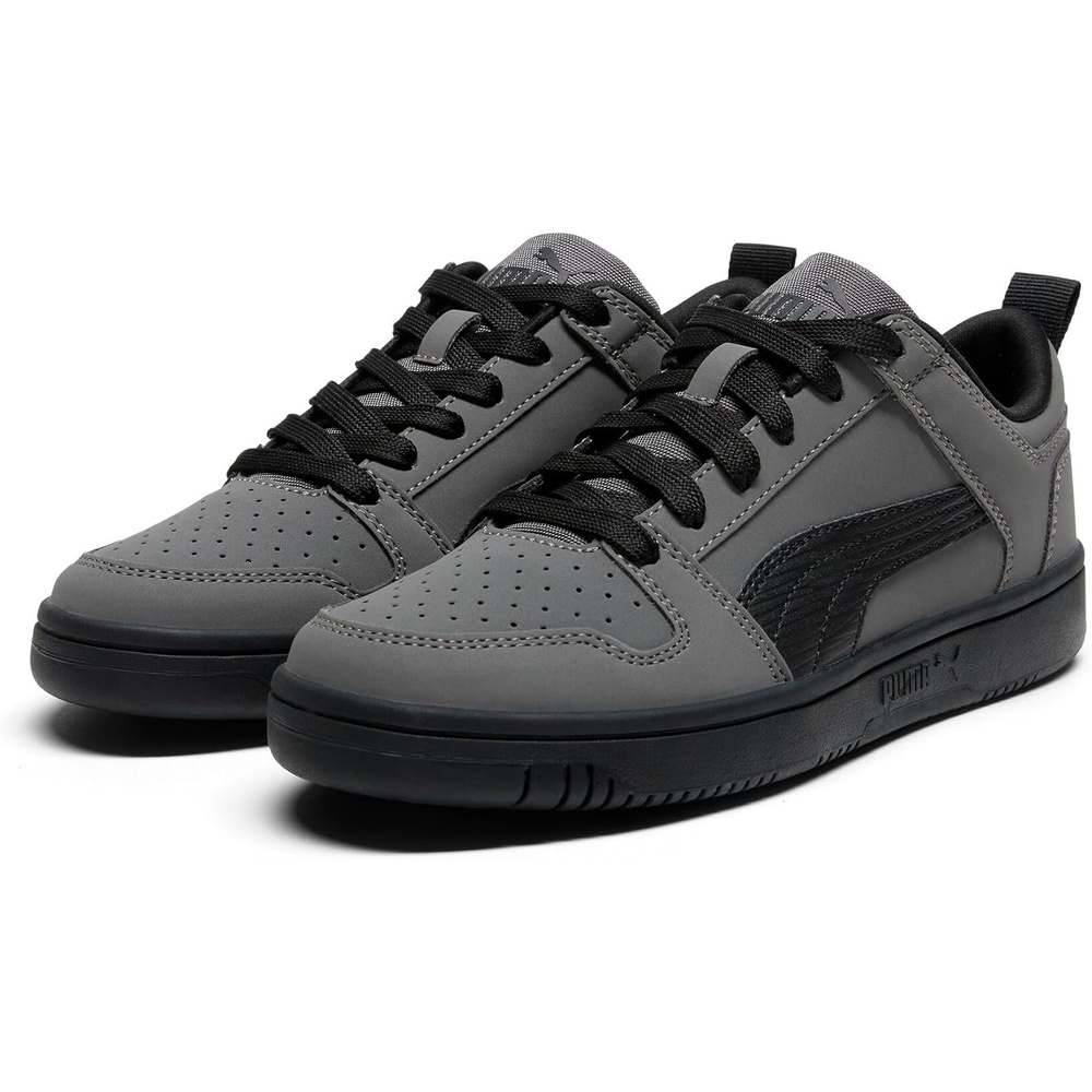 image:imagePUMA Kids Boys Rebound Layup Lo Nubuck Lace Up Sneakers Shoes Casual GreyCool Dark Grayblackblack Ah25