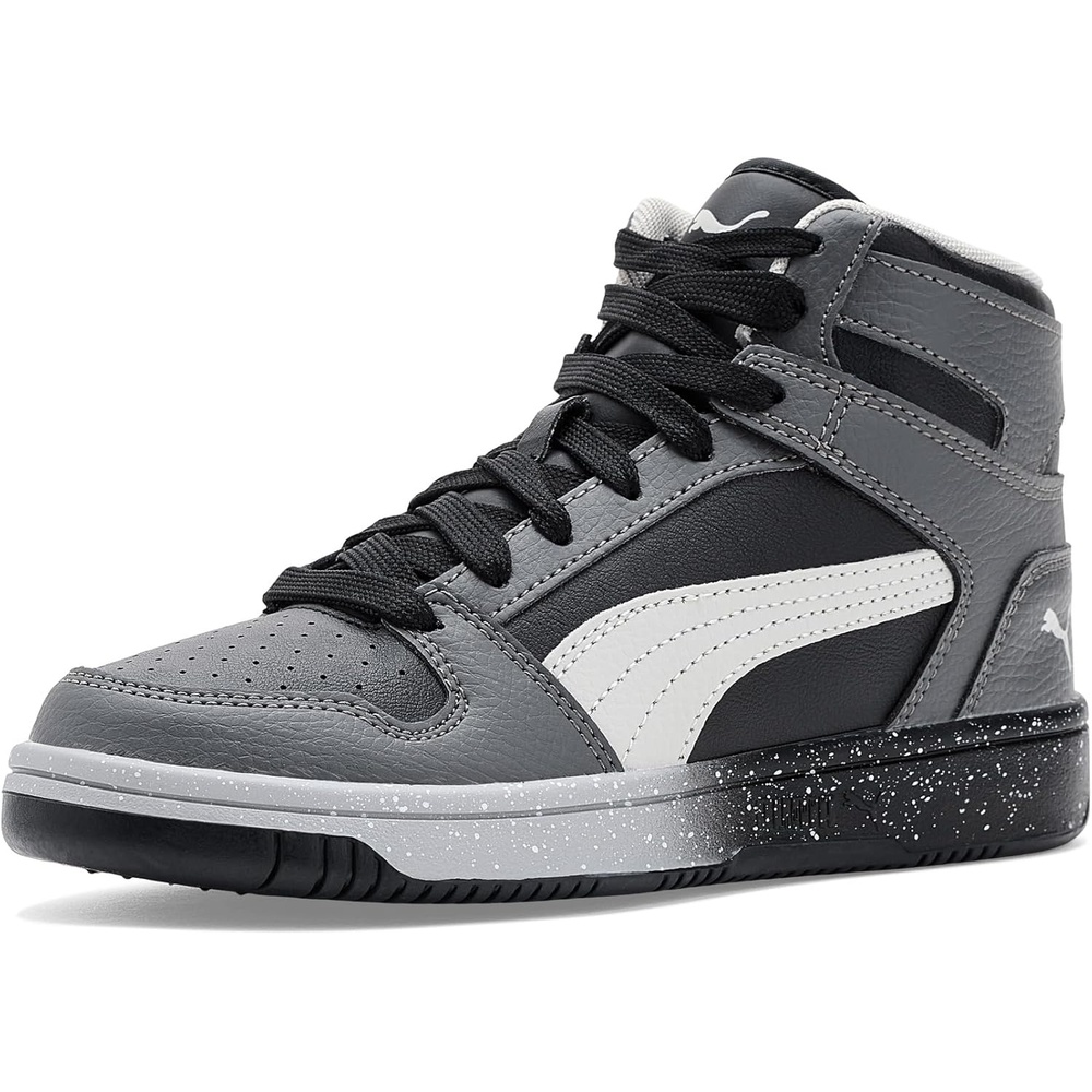 image:imagePUMA Kids Boys Rebound Layup Lo Nubuck Lace Up Sneakers Shoes Casual GreyCool Dark Graycool Light Graypuma Blackpuma White