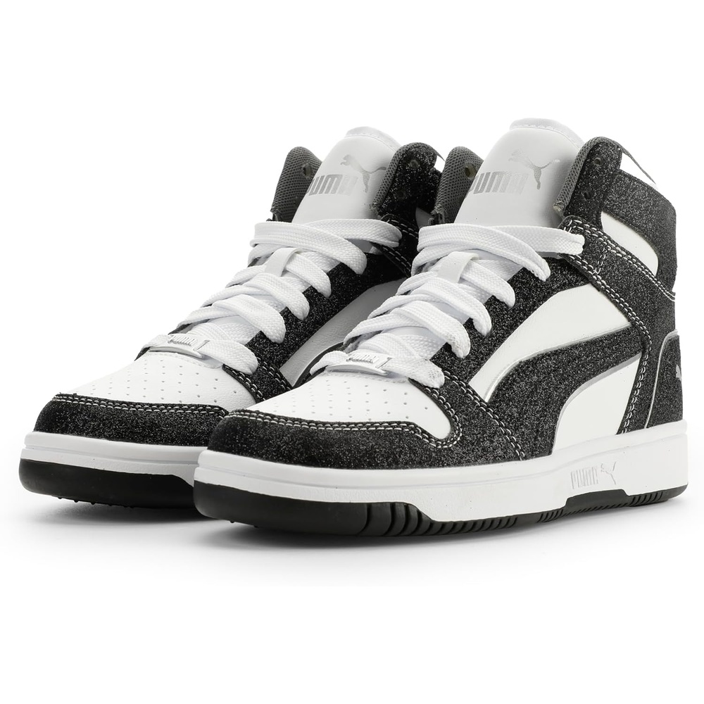 image:imagePUMA Kids Boys Rebound Layup Lo Nubuck Lace Up Sneakers Shoes Casual GreyPuma Whitepuma Blackpuma Silvercool Dark Gray