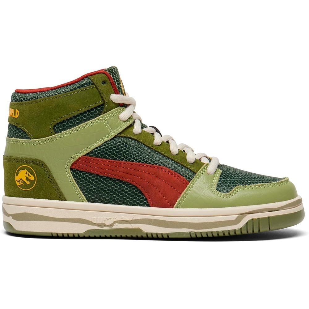 image:imagePUMA Kids Boys X Jurassic World Rebound High Sneakers Shoes Casual GreenGreen