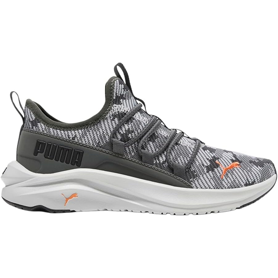 image:imagePUMA Kids Girls One4all Slip On Sneakers Shoes Casual PinkShadow Grayrickie Orange