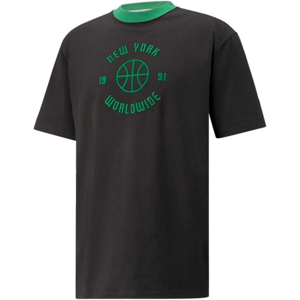 image:imagePUMA Mens Essentials Logo Crew Neck Short Sleeve Casual Tops CasualBlackGreenblack