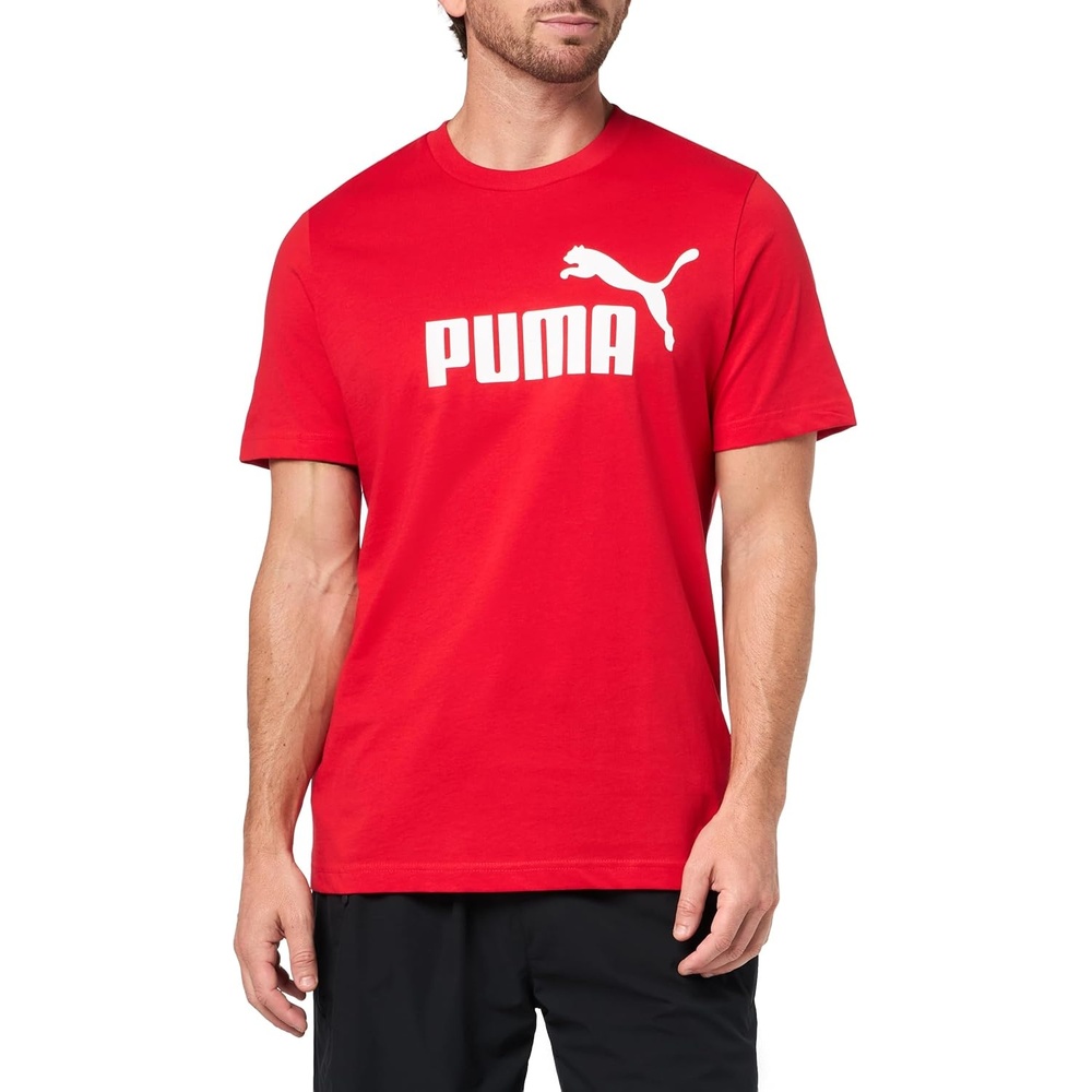 image:imagePUMA Mens Essentials Logo Crew Neck Short Sleeve Casual Tops CasualFor All Time Red Big Logo Ah25
