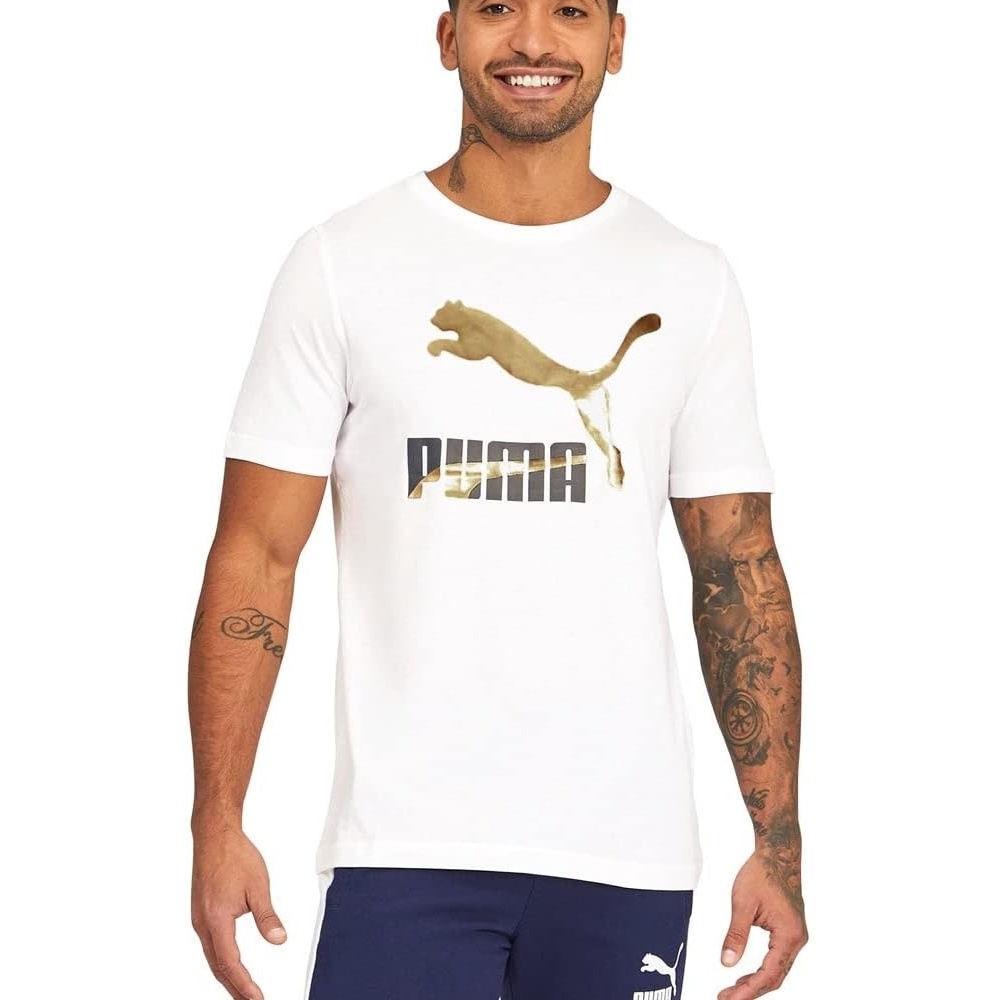 image:imagePUMA Mens Essentials Logo Crew Neck Short Sleeve Casual Tops CasualLogoWhite 10