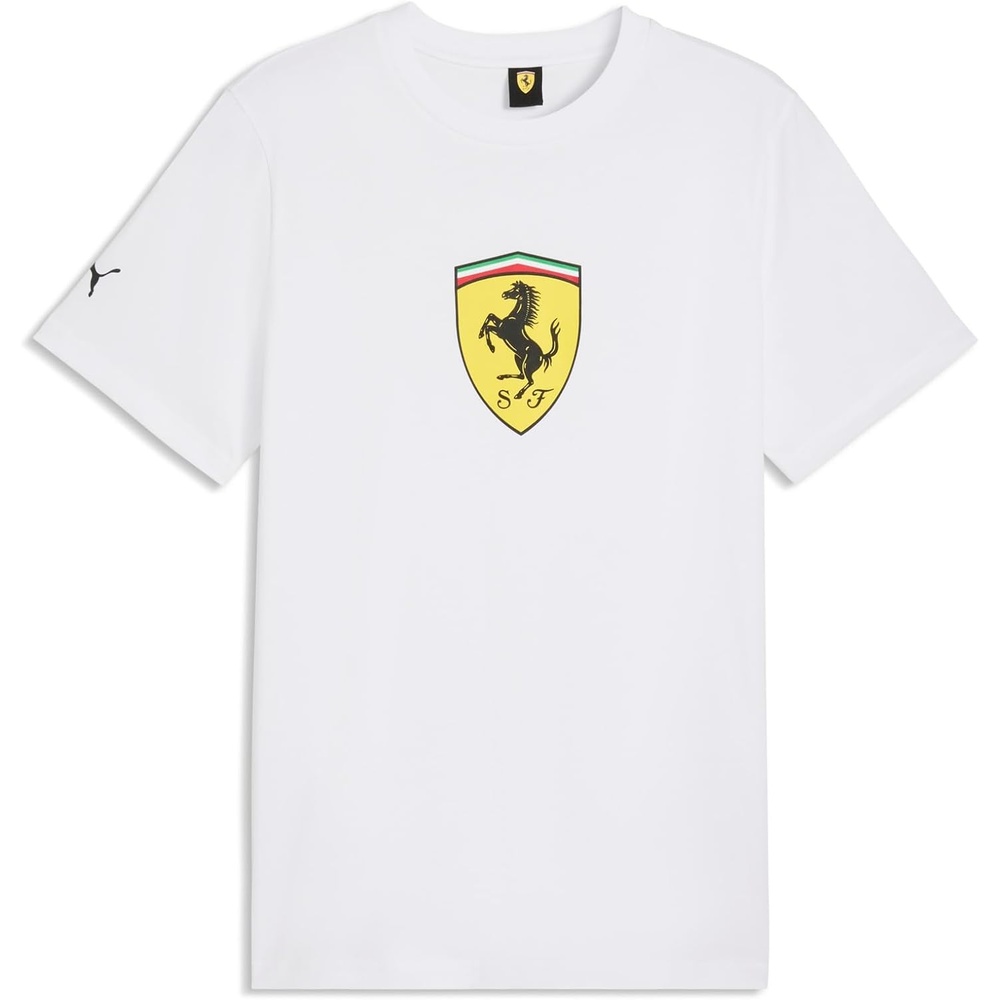 image:imagePUMA Mens Scuderia Ferrari Shield TShirt White SS26 Large Ferrari Colored Shield Tee