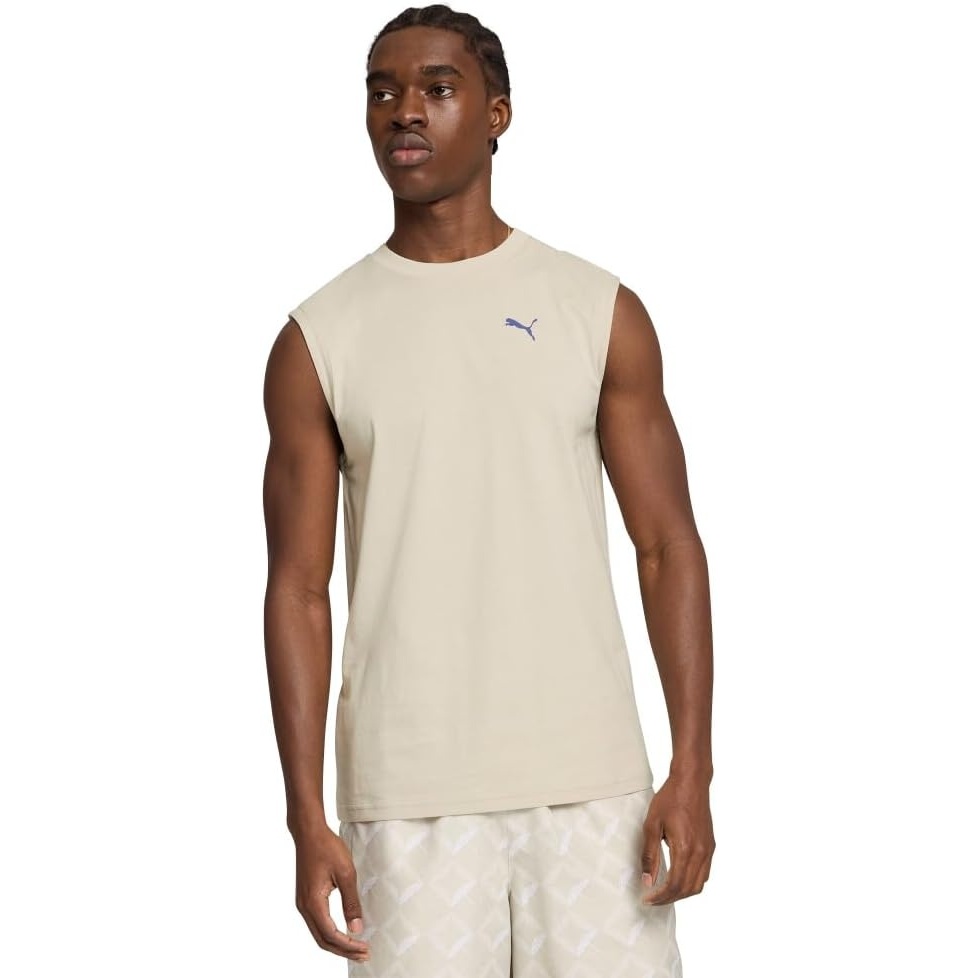 image:imagePUMA Womens Essentials No1 Logo Crew Neck Tank Casual Tops Casual BlueDesert Dust Ss25