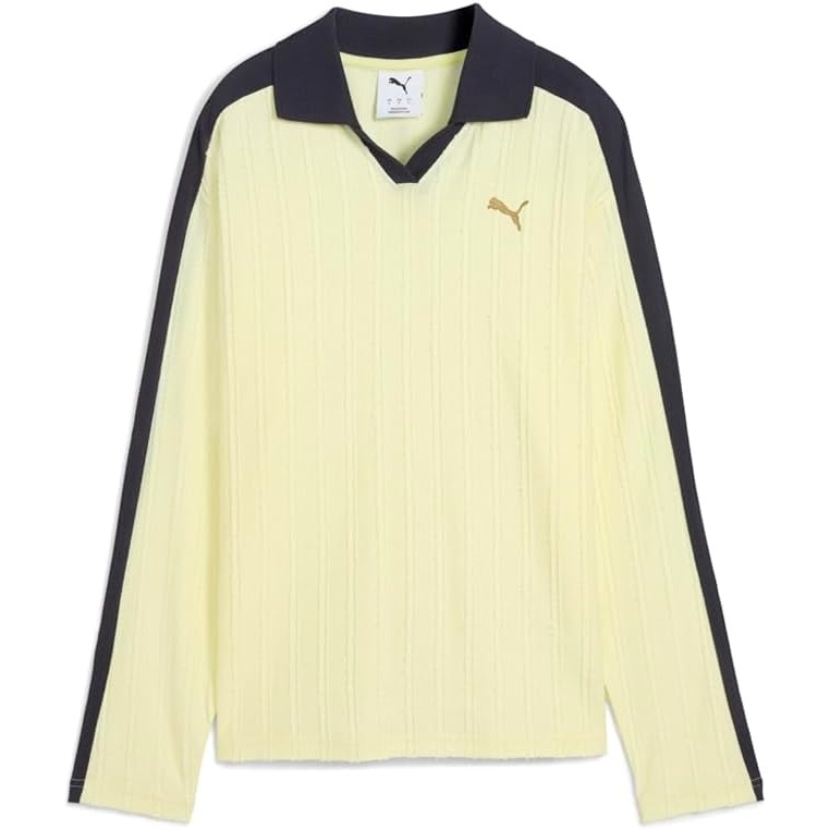 image:imagePUMA Womens T7 Relaxed Long Sleeve Shirt Casual Casual YellowGold Moon Ah25