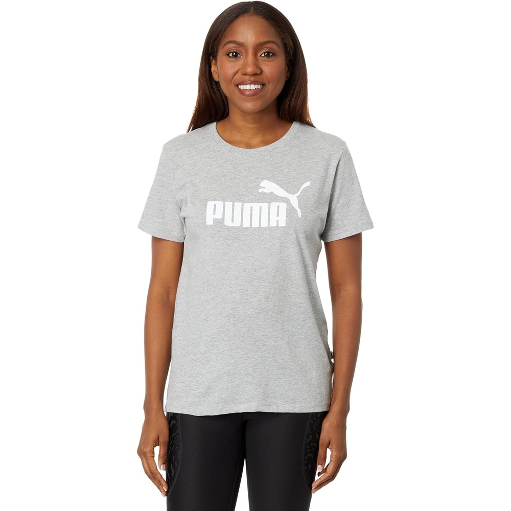 image:imagePuma Womens Essentials All Over Print TeeTShirtLight Gray Heather