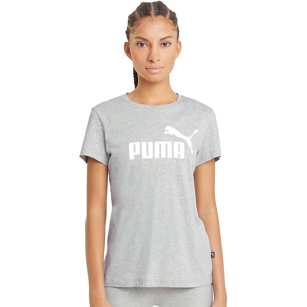 image:imagePuma Womens Essentials All Over Print TeeTShirtLight Gray Heather Ah23
