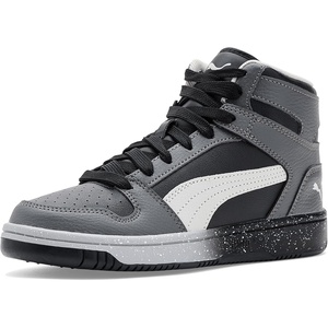 PUMA Kids Boys Rebound Layup Lo Nubuck Lace Up Sneakers Shoes Casual – Grey(Cool Dark Gray-cool Light Gray-puma Black-puma White)