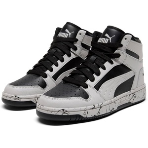 PUMA Kids Boys Rebound Layup Lo Nubuck Lace Up Sneakers Shoes Casual – Grey(Cool Light Gray-cool Light Gray-puma Black)