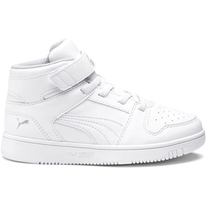 PUMA Kids Boys Rebound Layup Sl Light Speckle Slip On Sneakers Shoes Casual – Blue, Orange, White(Puma White-puma Black-gray Violet)