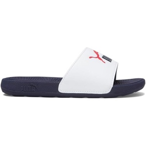 PUMA Kids Girls Cool Cat Irresistible Slide Casual Sandals Casual(Puma White-puma Navy-for All Time Red)