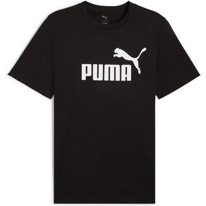 PUMA Mens Essentials Logo Crew Neck Short Sleeve Casual Tops Casual(Black Big Logo Ah25)