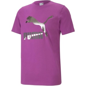 PUMA Mens Essentials Logo Crew Neck Short Sleeve Casual Tops Casual(Byzantium)