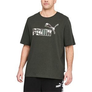 PUMA Mens Essentials Logo Crew Neck Short Sleeve Casual Tops Casual(Forest Night)