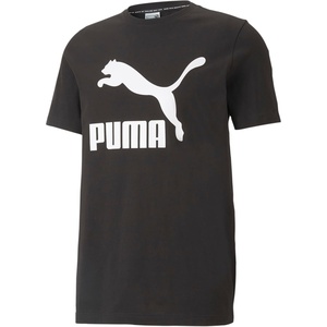 PUMA Mens Essentials Logo Crew Neck Short Sleeve Casual Tops Casual(Logo/Black)