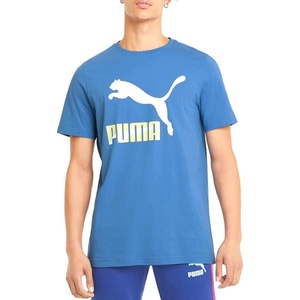 PUMA Mens Essentials Logo Crew Neck Short Sleeve Casual Tops Casual(Star Sapphire)