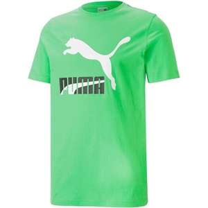 PUMA Mens Essentials Logo Crew Neck Short Sleeve Casual Tops Casual(Summer Green)