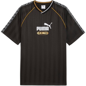 PUMA Mens King Relaxed V Neck Short Sleeve Replica Jersey Casual(Black)