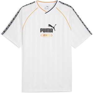 PUMA Mens King Relaxed V Neck Short Sleeve Replica Jersey Casual(White Ah25)