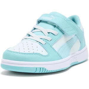 PUMA Toddler Boys Rebound Layup Lo Lace Up Sneakers Shoes Casual – Blue, White(Safe Lake-light Aqua-dewdrop Ss25)