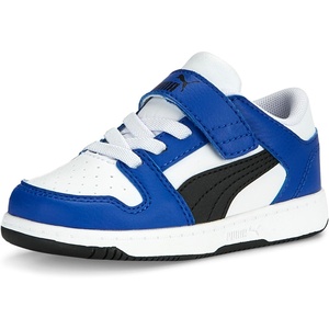 PUMA Toddler Boys Rebound Layup Lo Lace Up Sneakers Shoes Casual – Blue, White(White-black-royal Sapphire Ah25)