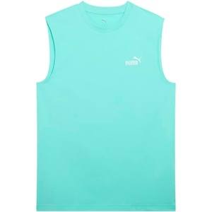 PUMA Womens Essentials No.1 Logo Crew Neck Tank Casual Tops Casual – Blue(Aquatic Ss25)