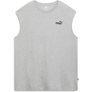 PUMA Womens Essentials No.1 Logo Crew Neck Tank Casual Tops Casual – Blue(Medium Gray Heather- Ah23)